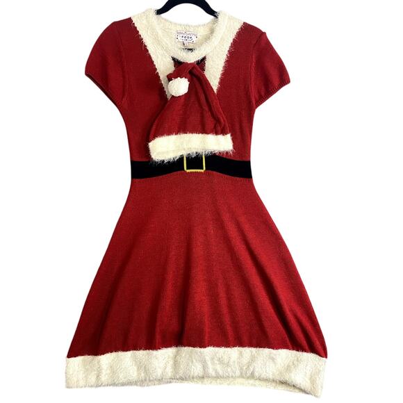 POOF Dresses & Skirts - Poof New York Christmas Vintage Knit Sweater Dress Womens L Red/White Mrs Claus